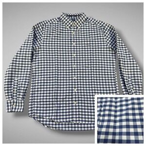 Gant Classic Oxford Shirt Men Large 16 1/2 Blue Gingham Check‎ Button Down VTG